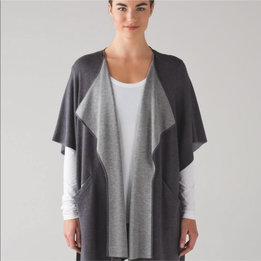 Lululemon Grey After Asana Wrap and Scarf Cashmere
